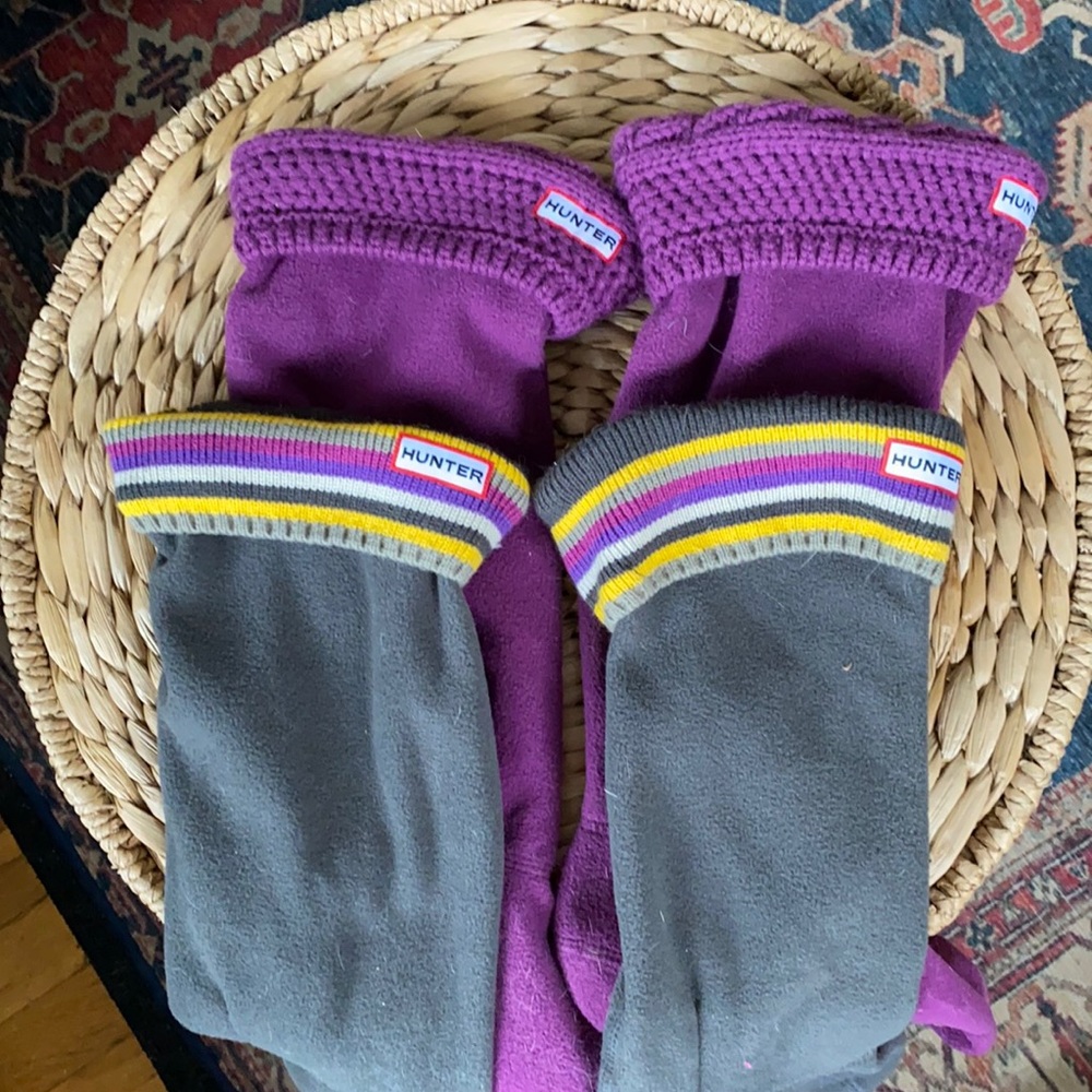 Two pairs of hunter boot socks
